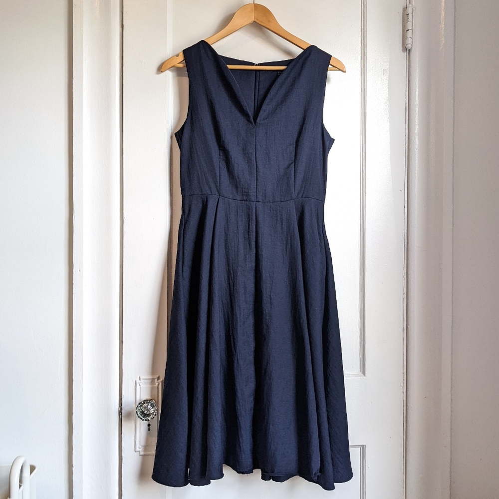 COS sleeveless fit and flare midi dress